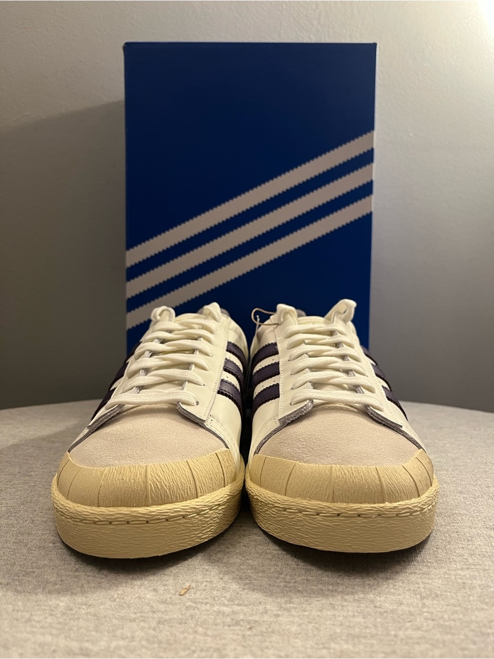 Adidas Jabbar Half Shell OG White Violet Warm Vanilla Men's Shoe Size 12 JQ9595 - Picture 2 of 12